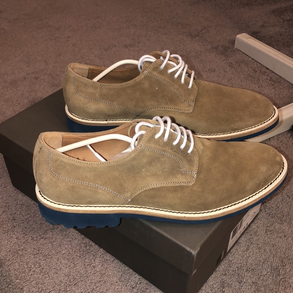 New Mens UGG Collection Nevio Tan Oxford Dress Lace Up Leather Formal Shoes